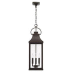 Capital Lighting Bradford 9'' W X 29.5'' H Outdoor 4-light Hanging Lantern In Black With Clear Glass