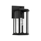 Capital Lighting 946611BK Black 8'' W X 13'' H Outdoor 1-light Small Wall Lantern In Black With Clear Glass Image 1