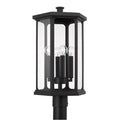 Capital Lighting 946643BK Black 12'' W X 22'' H Outdoor 4-light Post Lantern In Black With Clear Glass And Fits 3inch Post (sold Separately) Image 1