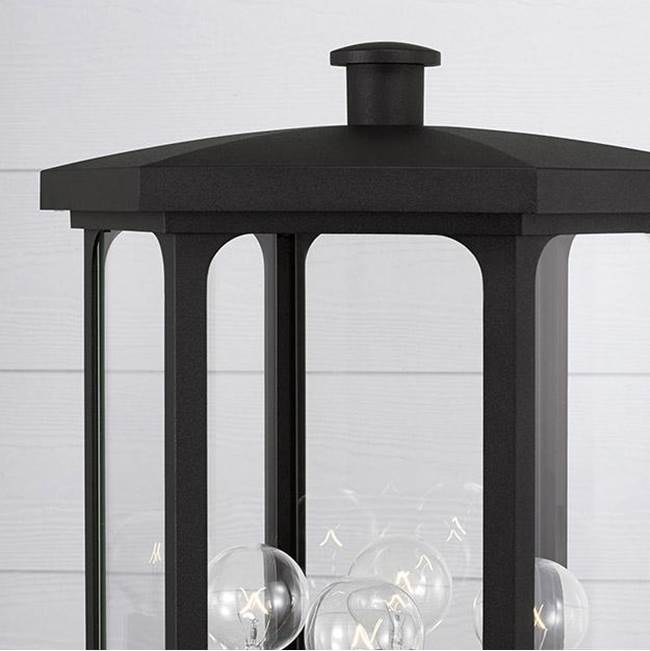 Capital Lighting 946643BK Black 12'' W X 22'' H Outdoor 4-light Post Lantern In Black With Clear Glass And Fits 3inch Post (sold Separately) Image 3