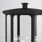 Capital Lighting 946643BK Black 12'' W X 22'' H Outdoor 4-light Post Lantern In Black With Clear Glass And Fits 3inch Post (sold Separately) Image 3