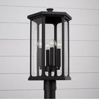 Capital Lighting 946643BK Black 12'' W X 22'' H Outdoor 4-light Post Lantern In Black With Clear Glass And Fits 3inch Post (sold Separately) Image 2