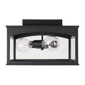 Capital Lighting 946731BK Black 14'' W X 9'' H Outdoor 3-light Flush In Black With Clear Glass Image 1