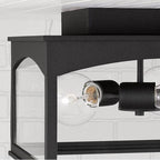 Capital Lighting Burton 14'' W X 9'' H Outdoor 3-light Flush In Black With Clear Glass