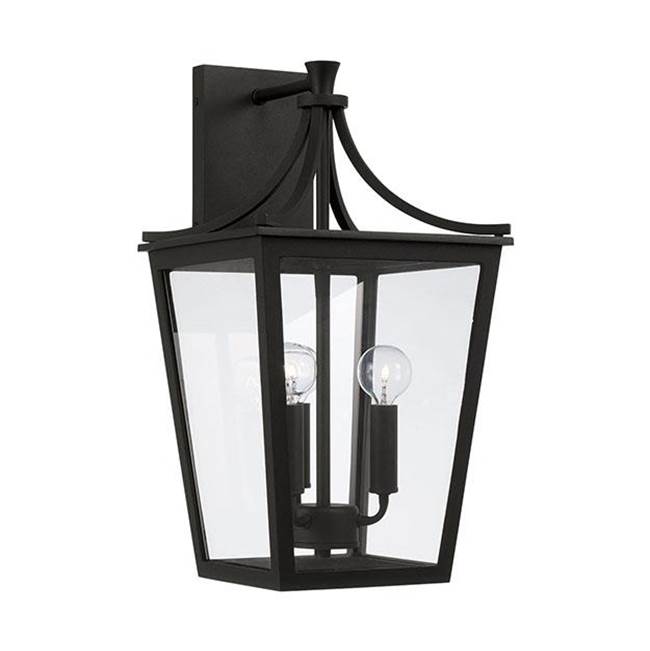 Capital Lighting 947931BK Black 10''w X 19.25''h 3-light Outdoor Wall Lantern In Black With Clear Glass Image 1