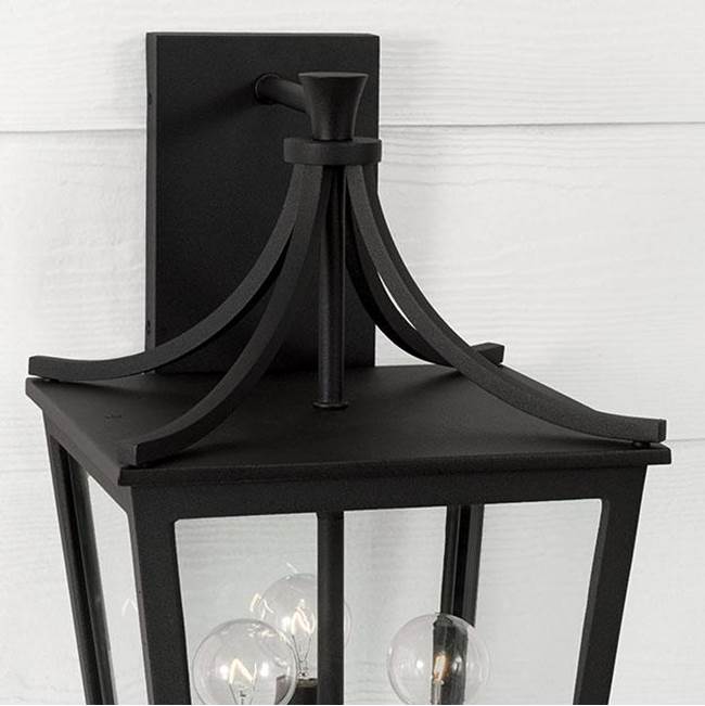 Capital Lighting Adair 10''w X 19.25''h 3-light Outdoor Wall Lantern In Black With Clear Glass