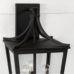 Capital Lighting Adair 10''w X 19.25''h 3-light Outdoor Wall Lantern In Black With Clear Glass