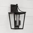 Capital Lighting 947931BK Black 10''w X 19.25''h 3-light Outdoor Wall Lantern In Black With Clear Glass Image 4