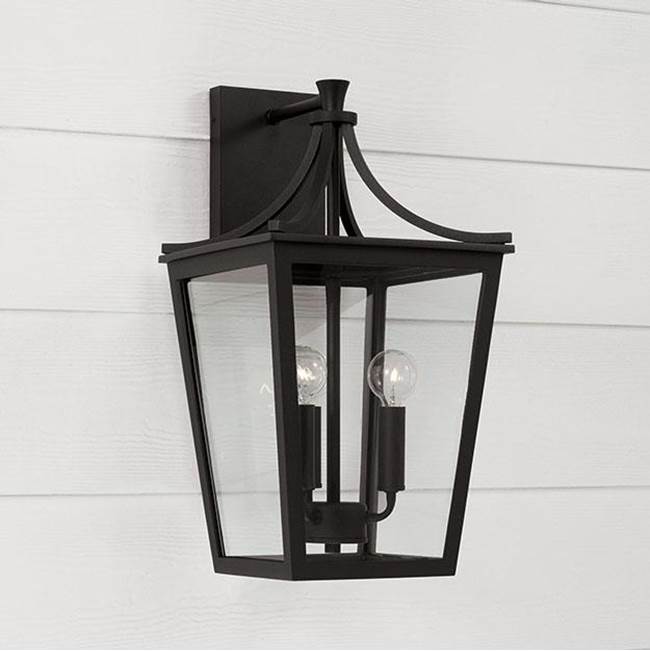 Capital Lighting 947931BK Black 10''w X 19.25''h 3-light Outdoor Wall Lantern In Black With Clear Glass Image 4