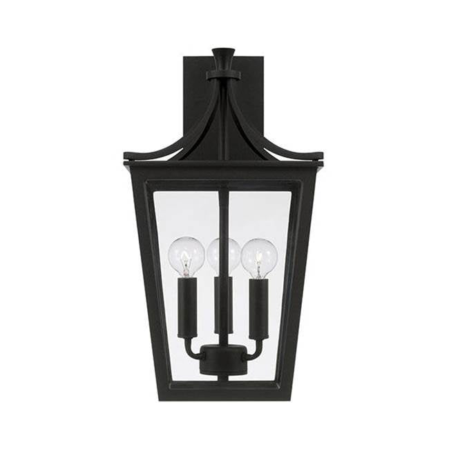 Capital Lighting 947931BK Black 10''w X 19.25''h 3-light Outdoor Wall Lantern In Black With Clear Glass Image 3