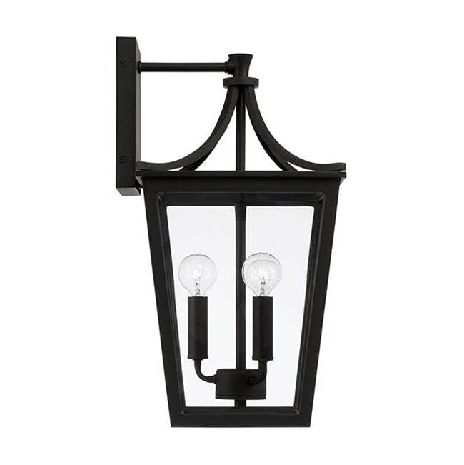 Capital Lighting 947931BK Black 10''w X 19.25''h 3-light Outdoor Wall Lantern In Black With Clear Glass Image 2