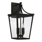Capital Lighting 947941BK Black 12''w X 23.25''h 4-light Outdoor Wall Lantern In Black With Clear Glass Image 1