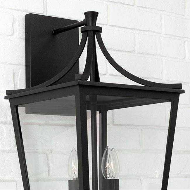 Capital Lighting Adair 12''w X 23.25''h 4-light Outdoor Wall Lantern In Black With Clear Glass
