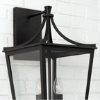 Capital Lighting Adair 12''w X 23.25''h 4-light Outdoor Wall Lantern In Black With Clear Glass