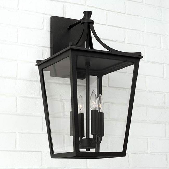 Capital Lighting 947941BK Black 12''w X 23.25''h 4-light Outdoor Wall Lantern In Black With Clear Glass Image 4
