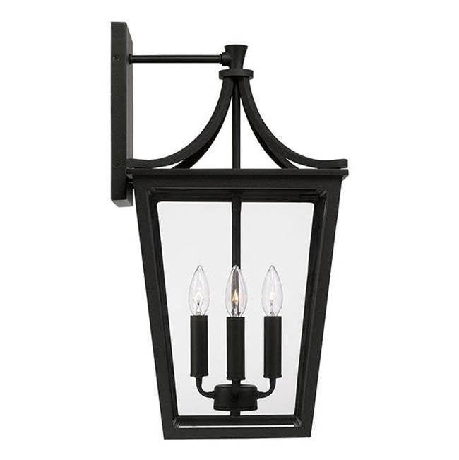 Capital Lighting 947941BK Black 12''w X 23.25''h 4-light Outdoor Wall Lantern In Black With Clear Glass Image 2