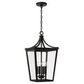 Capital Lighting 947942BK Black 12''w X 23''h 4-light Outdoor Hanging Lantern In Black With Clear Glass Image 1