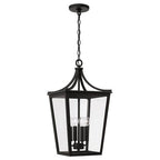 Capital Lighting 947942BK Black 12''w X 23''h 4-light Outdoor Hanging Lantern In Black With Clear Glass Image 1