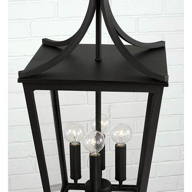 Capital Lighting Adair 12''w X 23''h 4-light Outdoor Hanging Lantern In Black With Clear Glass