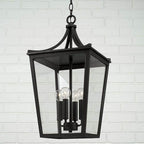 Capital Lighting 947942BK Black 12''w X 23''h 4-light Outdoor Hanging Lantern In Black With Clear Glass Image 3