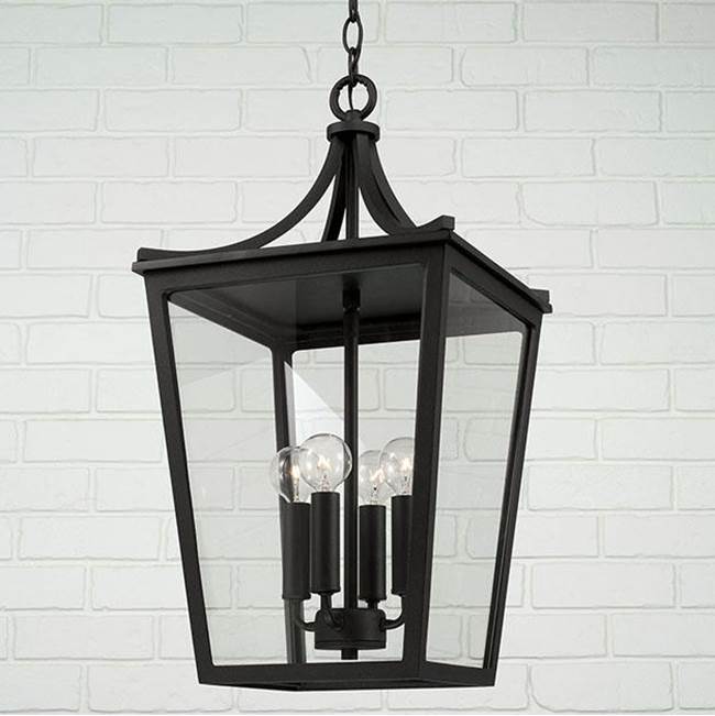 Capital Lighting 947942BK Black 12''w X 23''h 4-light Outdoor Hanging Lantern In Black With Clear Glass Image 3