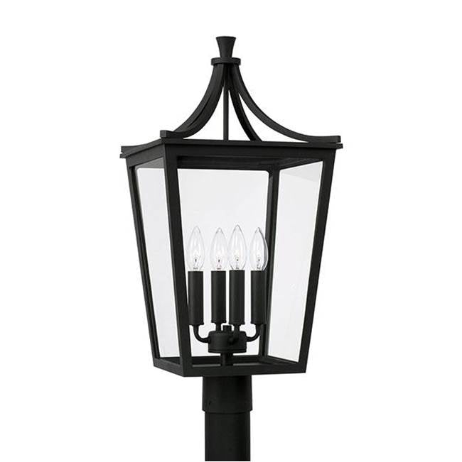 Capital Lighting 947943BK Black 12''w X 25''h 4-light Outdoor Post Lantern In Black With Clear Glass Image 1