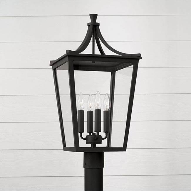 Capital Lighting 947943BK Black 12''w X 25''h 4-light Outdoor Post Lantern In Black With Clear Glass Image 3