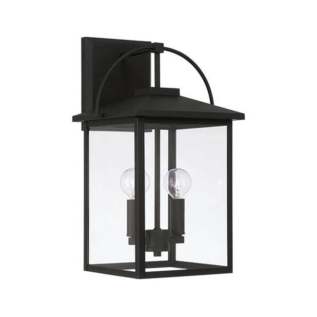 Capital Lighting 948021BK Black 9.5''w X 16.5''h 2-light Outdoor Wall Lantern In Black With Clear Glass Image 1