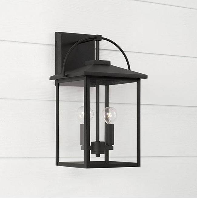 Capital Lighting 948021BK Black 9.5''w X 16.5''h 2-light Outdoor Wall Lantern In Black With Clear Glass Image 4