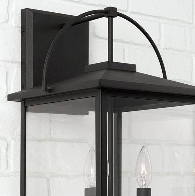 Capital Lighting Bryson 11.5''w X 19.75''h 3-light Outdoor Wall Lantern In Black With Clear Glass