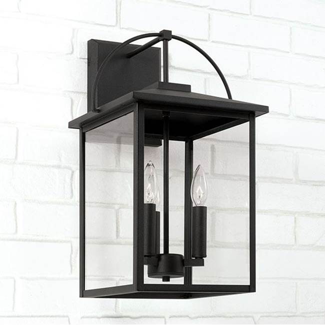 Capital Lighting 948031BK Black 11.5''w X 19.75''h 3-light Outdoor Wall Lantern In Black With Clear Glass Image 4