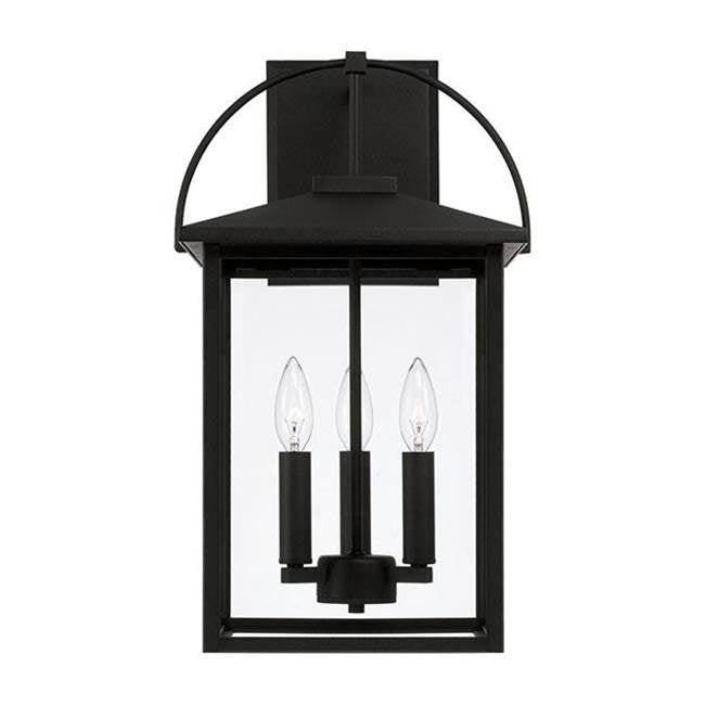 Capital Lighting 948031BK Black 11.5''w X 19.75''h 3-light Outdoor Wall Lantern In Black With Clear Glass Image 3