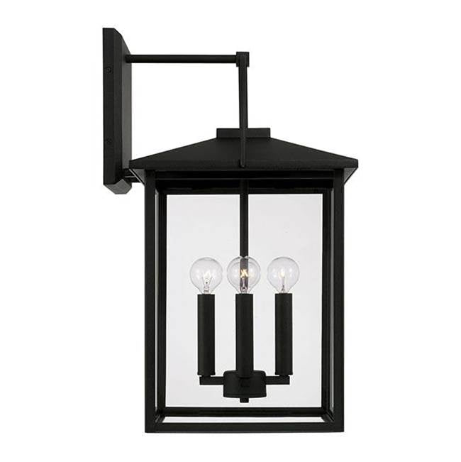 Capital Lighting 948041BK Black 13.25''w X 22.75''h 4-light Outdoor Wall Lantern In Black With Clear Glass Image 2