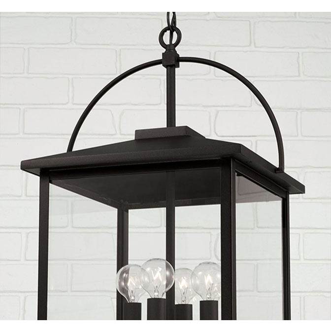Capital Lighting Bryson 13.25''w X 23.5''h 4-light Outdoor Hanging Lantern In Black With Clear Glass