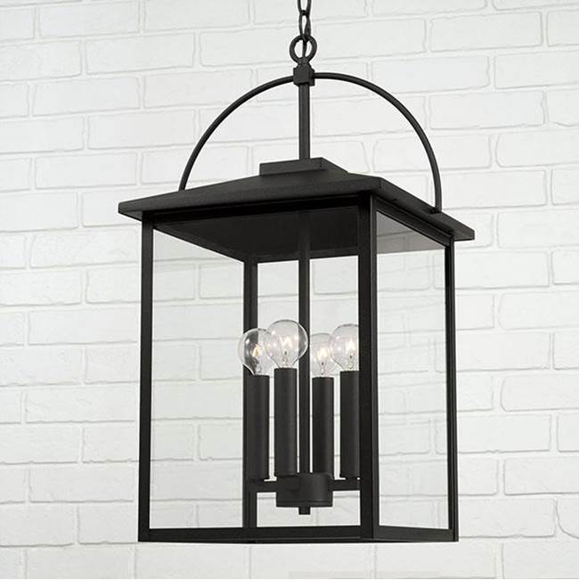 Capital Lighting 948042BK Black 13.25''w X 23.5''h 4-light Outdoor Hanging Lantern In Black With Clear Glass Image 3