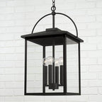 Capital Lighting 948042BK Black 13.25''w X 23.5''h 4-light Outdoor Hanging Lantern In Black With Clear Glass Image 3
