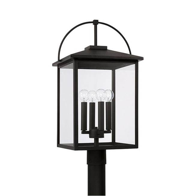 Capital Lighting 948043BK Black 13.25''w X 24.75''h 4-light Outdoor Post Lantern In Black With Clear Glass Image 1