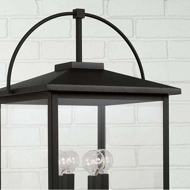 Capital Lighting Bryson 13.25''w X 24.75''h 4-light Outdoor Post Lantern In Black With Clear Glass