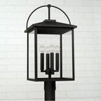 Capital Lighting 948043BK Black 13.25''w X 24.75''h 4-light Outdoor Post Lantern In Black With Clear Glass Image 3