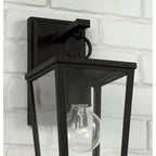Capital Lighting Elliott 6.25''w X 15.5''h 1-light Outdoor Wall Lantern In Black With Clear Glass Panels