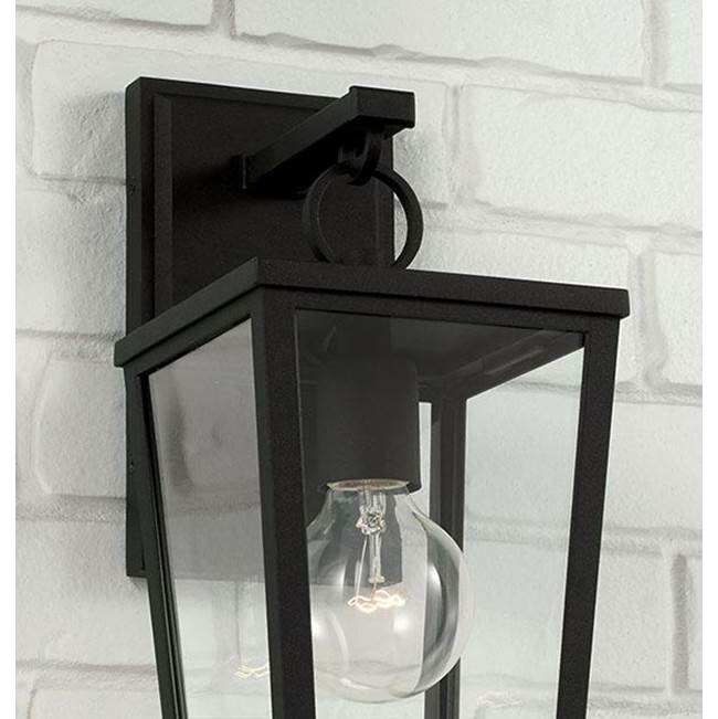 Capital Lighting Elliott 6.25''w X 15.5''h 1-light Outdoor Wall Lantern In Black With Clear Glass Panels