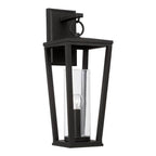Capital Lighting 948112BK Black 7.25''w X 20''h 1-light Outdoor Wall Lantern In Black With Clear Glass Cylinder Image 1