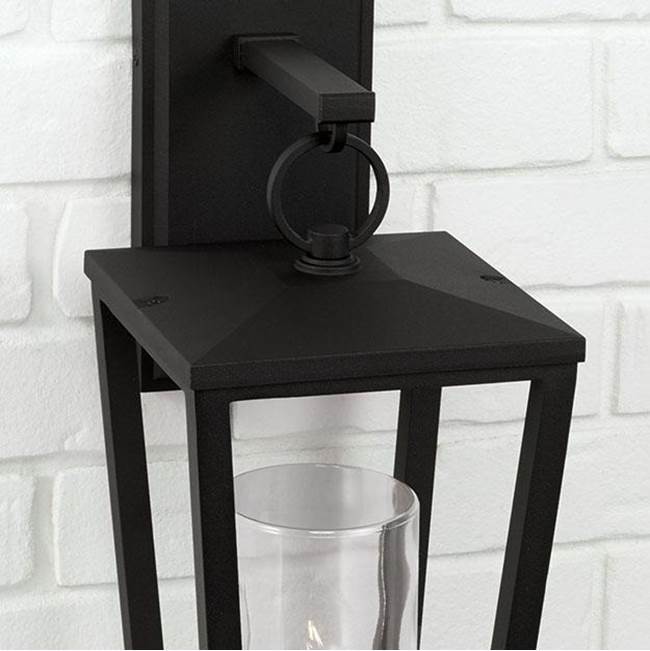 Capital Lighting Elliott 7.25''w X 20''h 1-light Outdoor Wall Lantern In Black With Clear Glass Cylinder