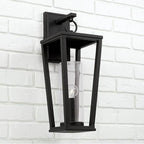 Capital Lighting 948112BK Black 7.25''w X 20''h 1-light Outdoor Wall Lantern In Black With Clear Glass Cylinder Image 4