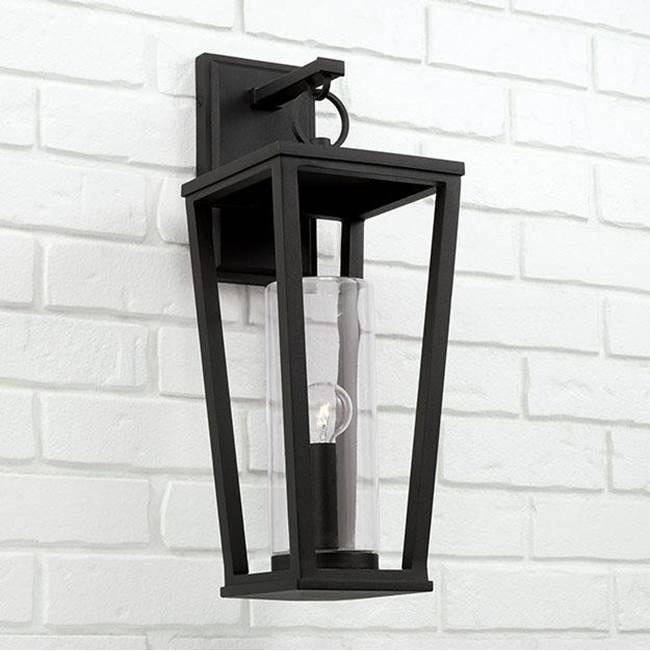 Capital Lighting 948112BK Black 7.25''w X 20''h 1-light Outdoor Wall Lantern In Black With Clear Glass Cylinder Image 4