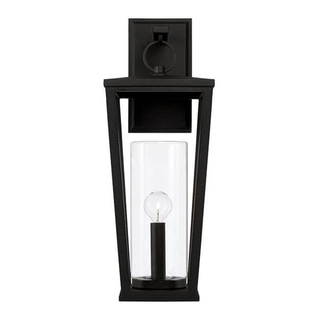 Capital Lighting 948112BK Black 7.25''w X 20''h 1-light Outdoor Wall Lantern In Black With Clear Glass Cylinder Image 3