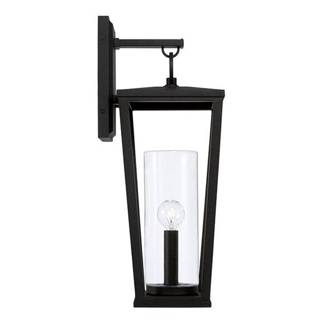 Capital Lighting 948112BK Black 7.25''w X 20''h 1-light Outdoor Wall Lantern In Black With Clear Glass Cylinder Image 2