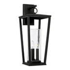 Capital Lighting 948131BK Black 9.25''w X 23.75''h 3-light Outdoor Wall Lantern In Black With Clear Glass Cylinder Image 1