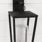 Capital Lighting Elliott 9.25''w X 23.75''h 3-light Outdoor Wall Lantern In Black With Clear Glass Cylinder
