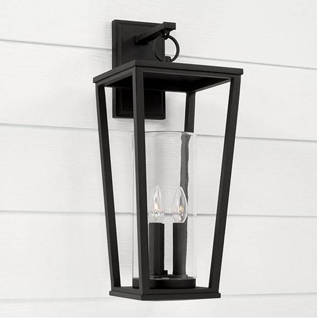 Capital Lighting 948131BK Black 9.25''w X 23.75''h 3-light Outdoor Wall Lantern In Black With Clear Glass Cylinder Image 4